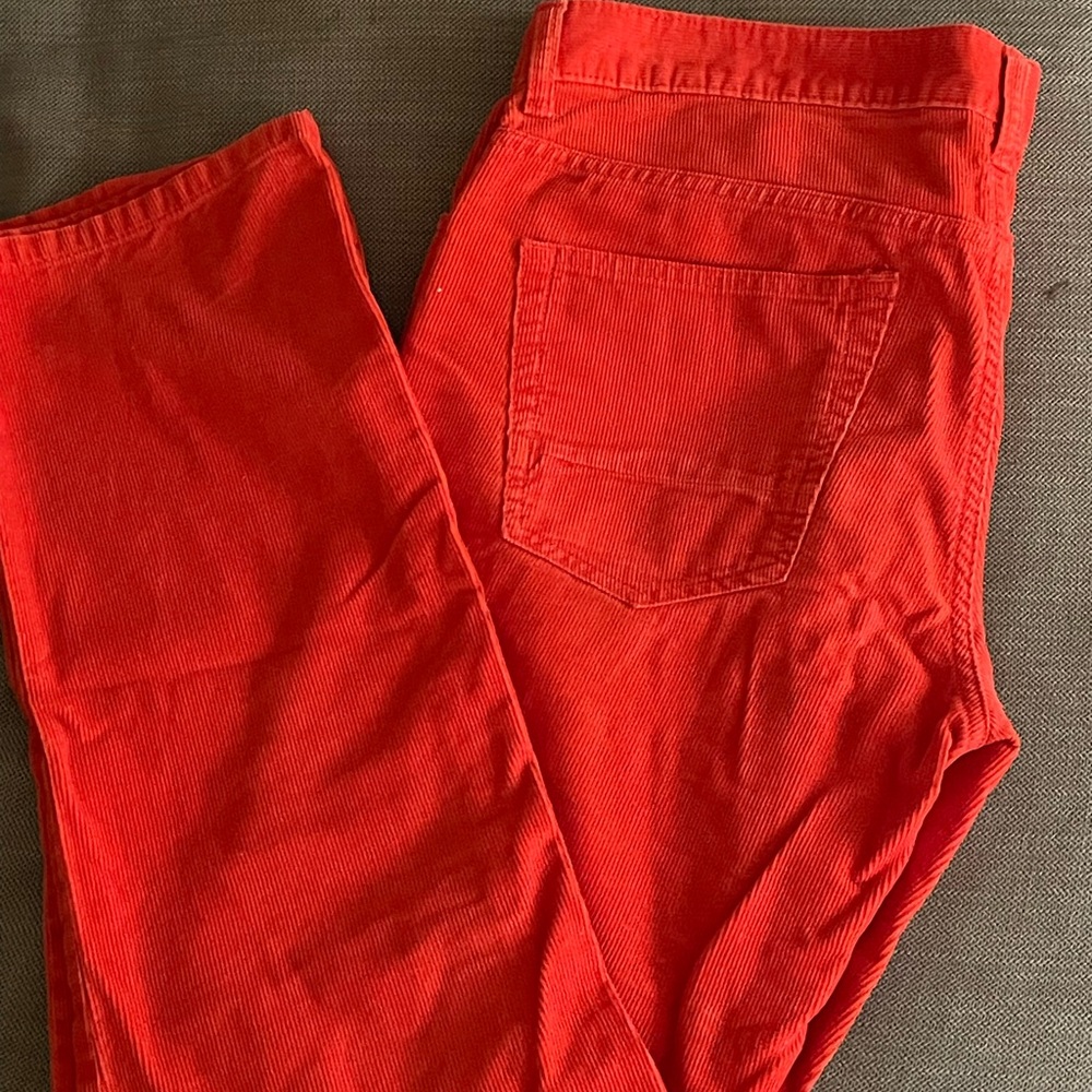 Men’s Orange Corduroy Pants. Size 34x32